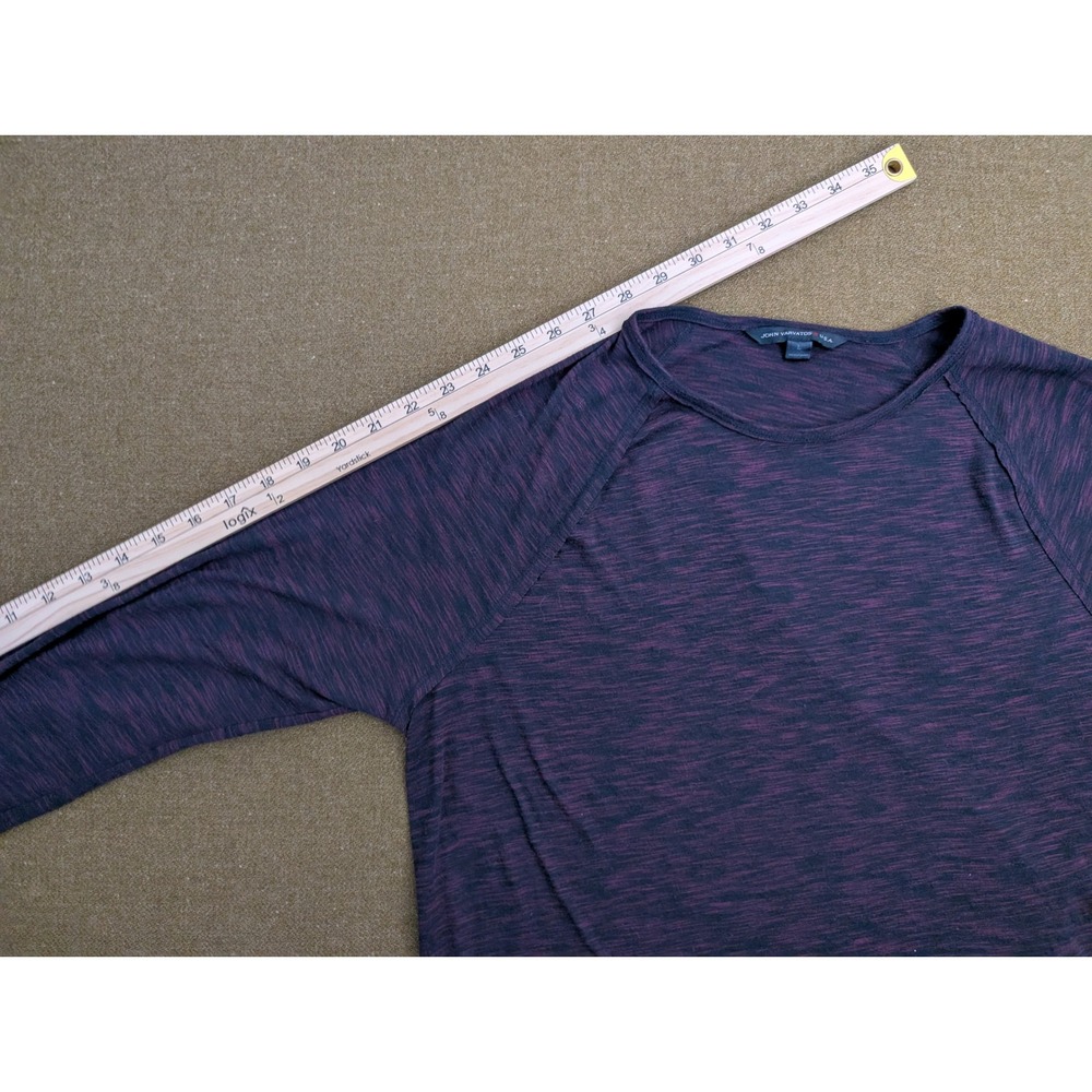 John Varvatos Shirt Mens L Black Purple Heather Long Sleeve Lightweight - Picture 3 of 6